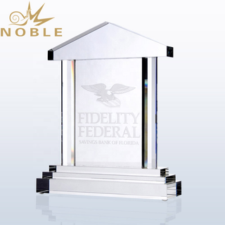 Custom Royal Palace House Shaped Crystal Award