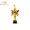Metal Custom Sports Soccer Cup Trophy with Soccer Player Figurine
