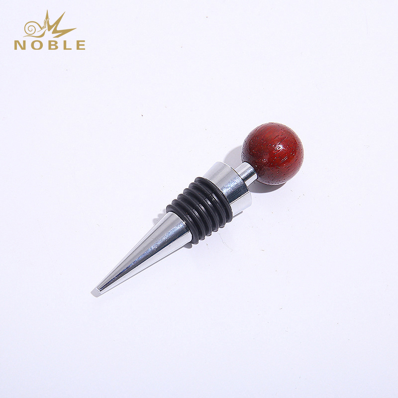 Custom No MOQ Large Stock Zinc Alloy Wholesale Silicone Seal Round Head Wine Bottle Stoppers for Wedding Gifts 