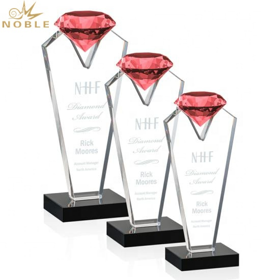 Noble High Quality Best Selling Red Crystal Diamond Trophy