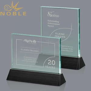 Noble Custom Jade Glass Plaque Award Trophy