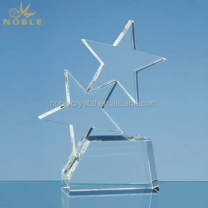 Noble Blank Plaque Crystal Double Rising Star Award Trophy