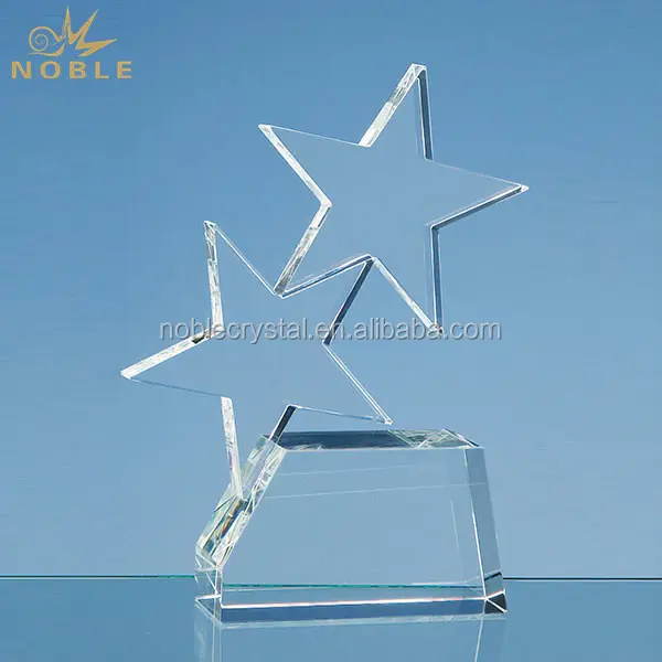 Noble Blank Plaque Crystal Double Rising Star Award Trophy