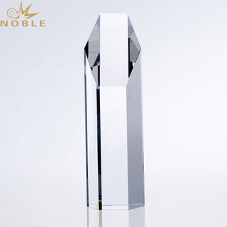 Free Engraving Custom Optical Crystal Block Hexagon Tower Trophy