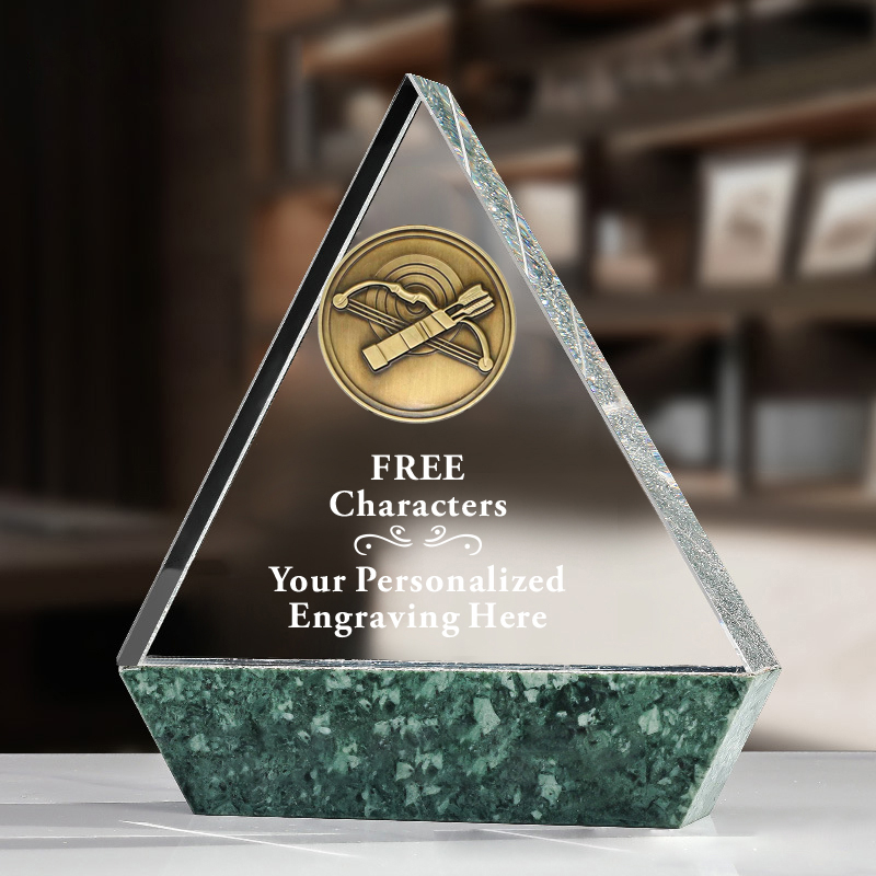 Noble New Design Crystal Sports Award Custom Archery Trophy with Marble Base