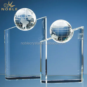 Custom Crystal Globe Trophy for Corporate Decoration