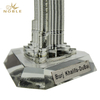 Dubai Famous Land Mark Gift Tourist Souvenir Metal Burj Khalifa Tower on Crystal Base