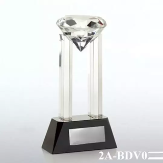 Custom Clear Elegant Award Crystal Diamond Trophy On Base