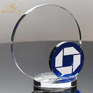 Best Custom Laser Engraving Blue Crystal Corporate Trophy