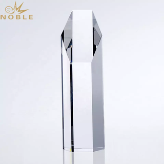  Custom Optical Crystal Block Hexagon Tower Trophy