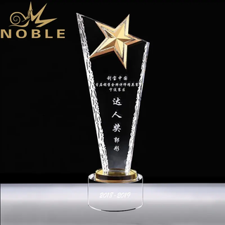 High Quality Engraving Custom Metal Star Crystal Award Plaque