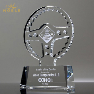 Custom Design K9 Crystal Cutout Crystal Steering Wheel Award