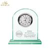 Noble Manufacturer Crystal Glass Clock Business Gift Customized Bespoke Logo Office Decoration Trophy Award Hand Craft