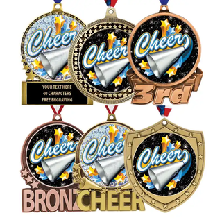 High Quality Metal Sports Medal Custom Insert Cheerleading Medals