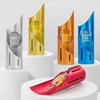 High Quality Customized Gold Silver Bronze Red Metal Tower Building Business Gift Custom Logo Achievement Trophy Awards