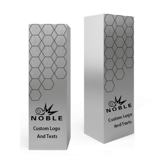 High Quality Silver Metal Aluminum Tower Custom Bespoke Etched Logo Business Gift Craft Trophy Awards