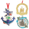 Noble Custom Design Crafted Enamel Ink Metal Brass Christmas Ornament with Your Logo Photo Texts