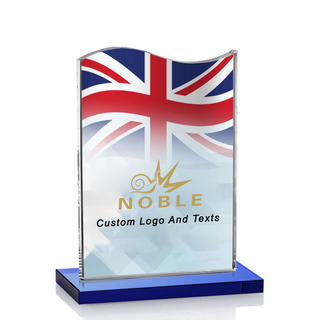 Noble Manufacturer Wholesale Glass Plaque With Custom Printing Logo UK Gift Personalized Trophy Award Hand Crafts