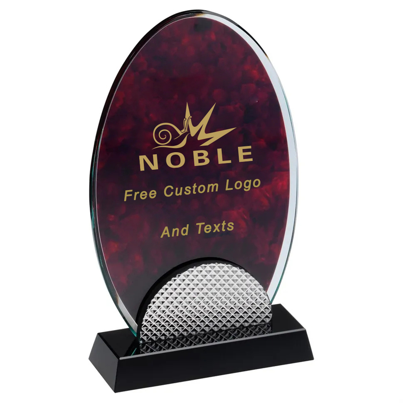 Noble Manufacturer Wholesale Glass Plaque With Custom Printing Logo UK Gift Personalized Sports Soccer Trophy Award 