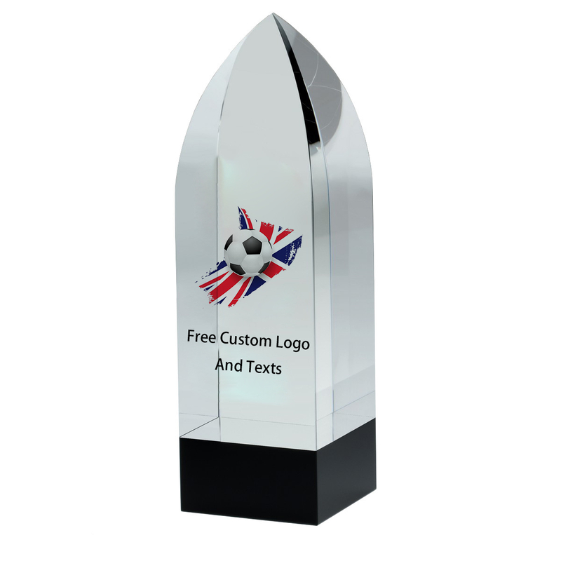 Noble Manufacturer Wholesale UK Gift Personalized Sports Soccer Tower Crystal Trophy Award