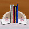 Noble Manufacturer Transparent Crystal Glass Achievement Custom Bespoke Logo Business School Office Desk Gift Hand Craft Bookend