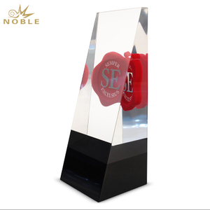 Noble Custom Acrylic Shape Award With An Embedded Flower Trophy Awards Business Gift craft Plaque
