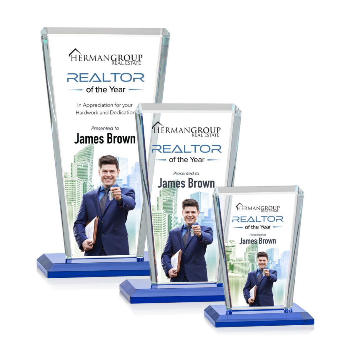Noble Wholesale Cheap Different Color Options Outdoor Sports Business Gift Custom Personalized Logo Glass Trophy Award Plaque