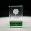 Noble High Quality 3D Laser Crystal Cube Golf Ball Golfer Sports Awards Custom Bespoke Logo Golf A Hole in One Trophy 
