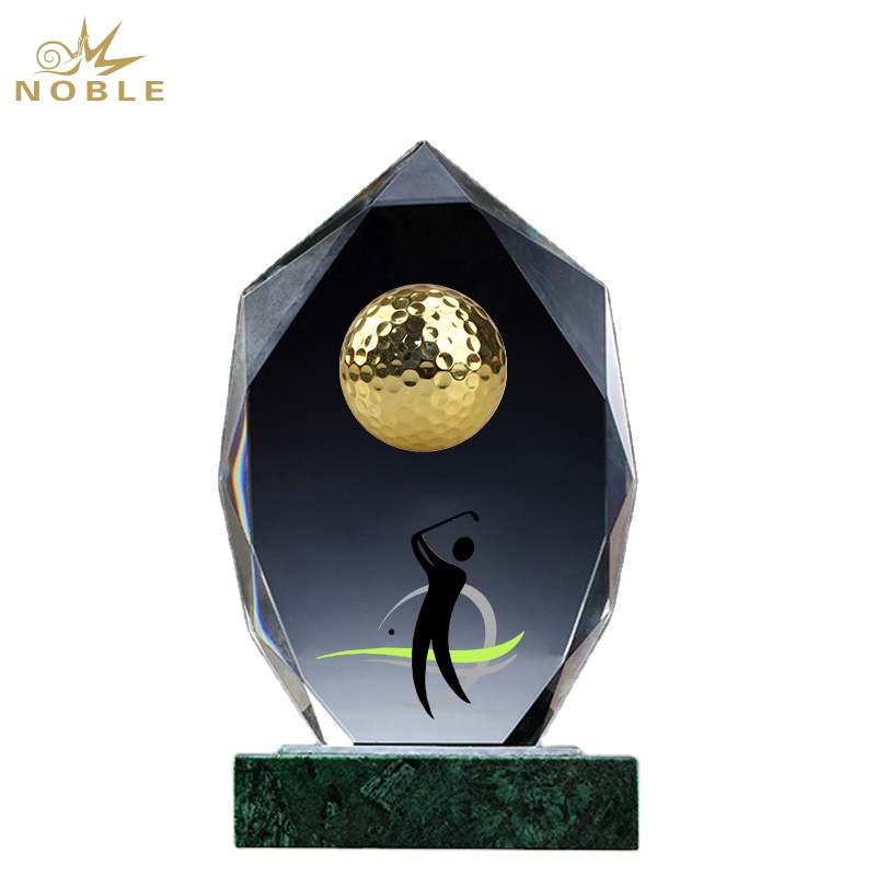 Noble Marble Metal Golf Ball Crystal Outdoor Sports Customized Personalized Bespoke Golf Trophy 