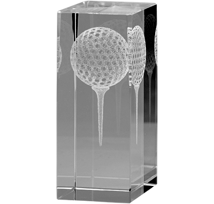 Noble 3D Laser Cube Crystal Glass outdoor Sports Customized Personalized Bespoke Golf Trophy Award