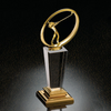 Noble High Quality Gold Silver Bronze Metal Figure With Crystal Business Gift Sports Awards Custom Bespoke Logo Golf A Hole in One Trophy Hand Craft