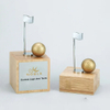 Noble High Quality Gold Metal Golf Ball Flag With Wood Base Business Gift Sports Awards Custom Bespoke Logo Golf A Hole in One Trophy