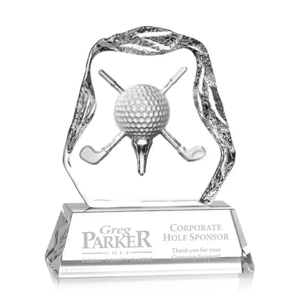 Noble High Quality Crystal Business Gift Sports Awards Custom Bespoke Logo Golf A Hole in One Trophy Hand Craft