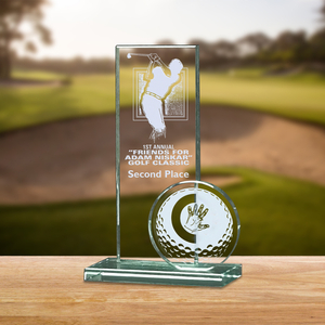 Noble High Quality Crystal Business Gift Sports Awards Custom Bespoke Logo Golf A Hole in One Trophy Hand Craft
