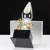 Noble K9 Crystal With Metal Figure Ball Business Gift Sports Awards Custom Bespoke Logo Golf A Hole in One Trophy Hand Craft