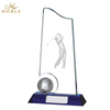 Noble Manufacturer Golf Ball Crystal Glass Outdoor Sports Gift Customized Personalized Bespoke Logo Golf Trophy 