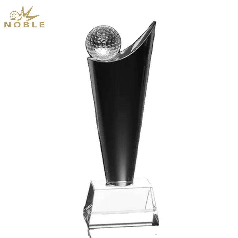 Noble Crystal Glass Custom Logo Golf Trophy Award