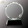 Noble Sunflower Octagon Circle Crystal Glass Custom Logo Golf Trophy Award