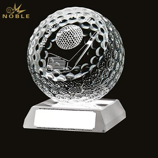 Noble Crystal Glass Golf Ball Custom Logo Golf Trophy Award