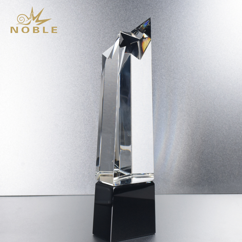 Custom Star Column Large Blank Crystal Trophy Award