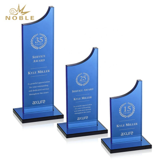 New Design Berrattini Award Custom Blue Crystal Plaque Trophy