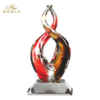 Noble Hand Blown Glass Art Trophy for Decoration Souvenir Gifts