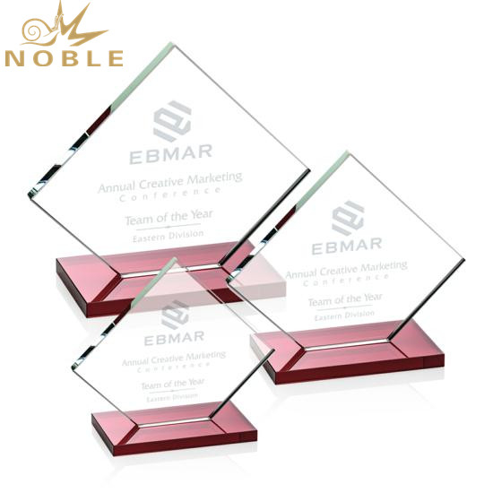 Hot Selling Custom Engraving Glass Square Plaque Award