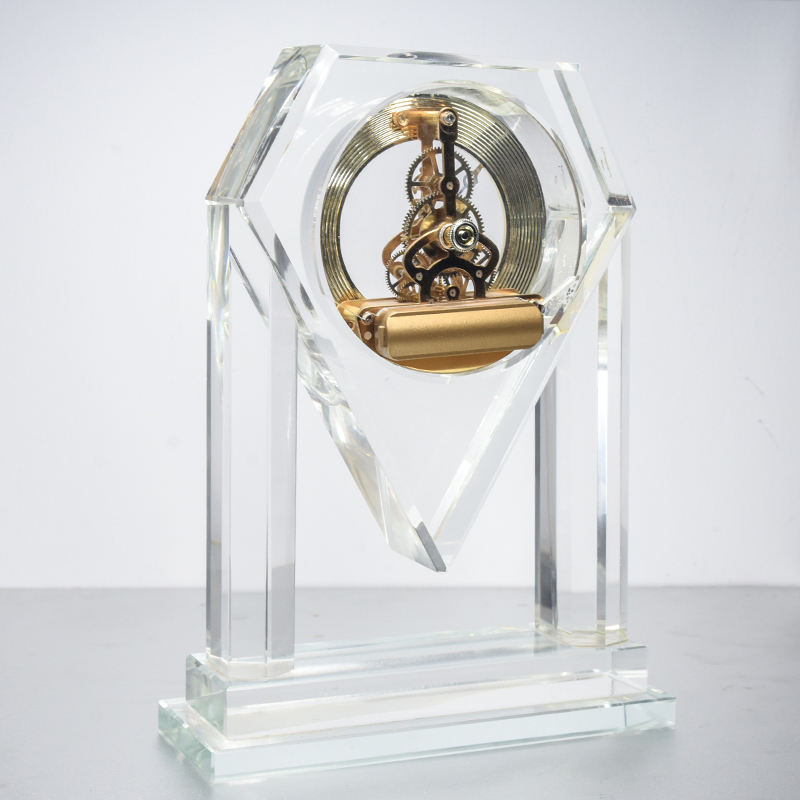 Noble Custom Optical Crystal Desktop Clock Business Gift