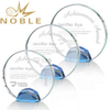 Engraving Optical Crystal Award with A Sparkling Multifaceted Blue Optical Crystal Base