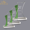 New Design Custom Crystal Plaque Trophy with Green Edge