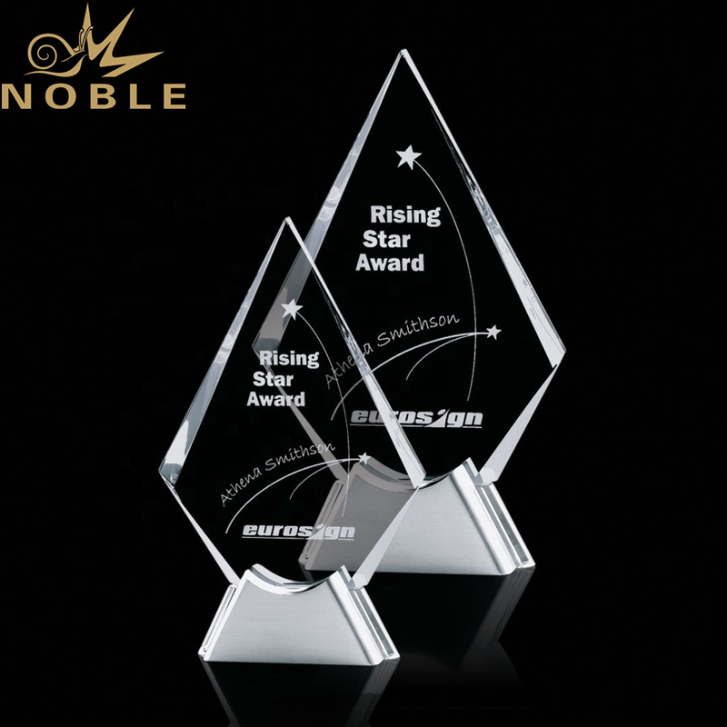 High Quality Best Selling Optical Custom Crystal Plaque Award on Aluminum Base