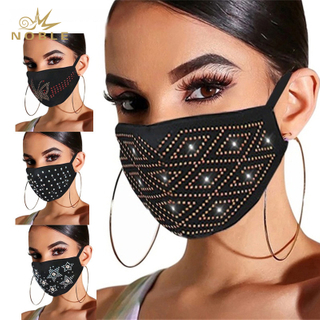 Custom Design Rhinestone Decoration Party Reusable Face Mask