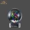 Color Rage Hand Blown Art Glass Award Globe