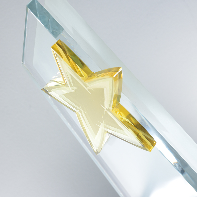Wholesale Custom Made Unique Crystal Glass Star Trophy Award